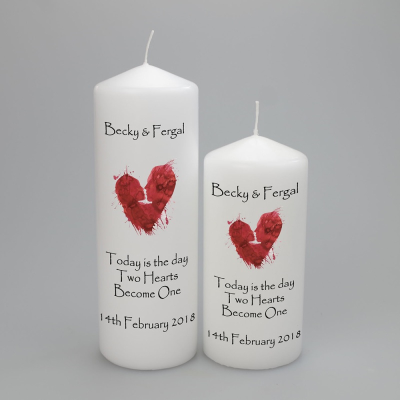 personalised wedding day candles
