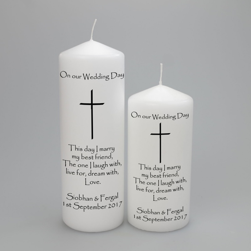 personalised wedding day candles