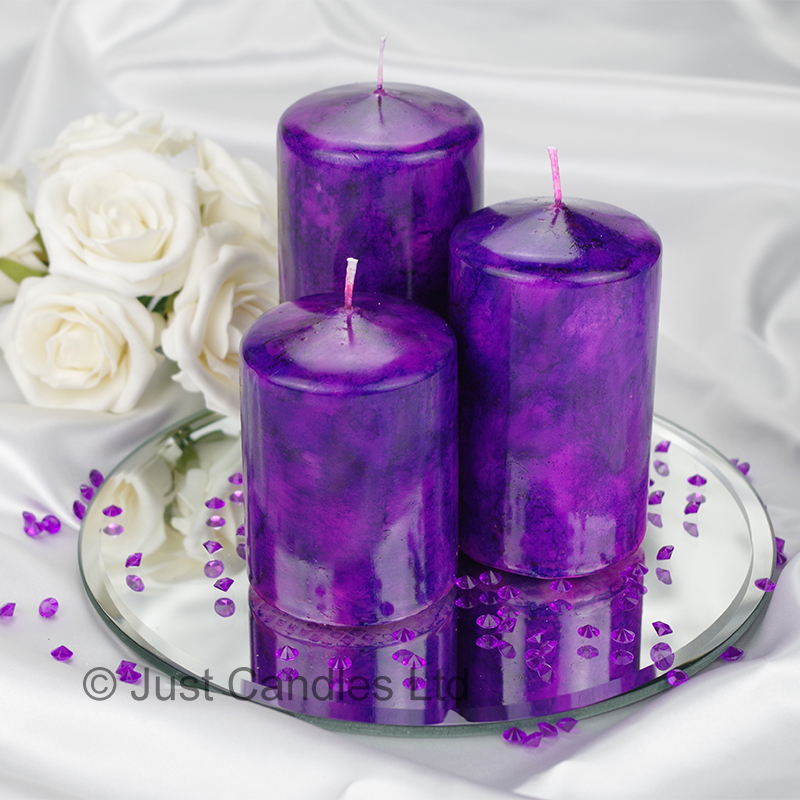 purple wedding candles
