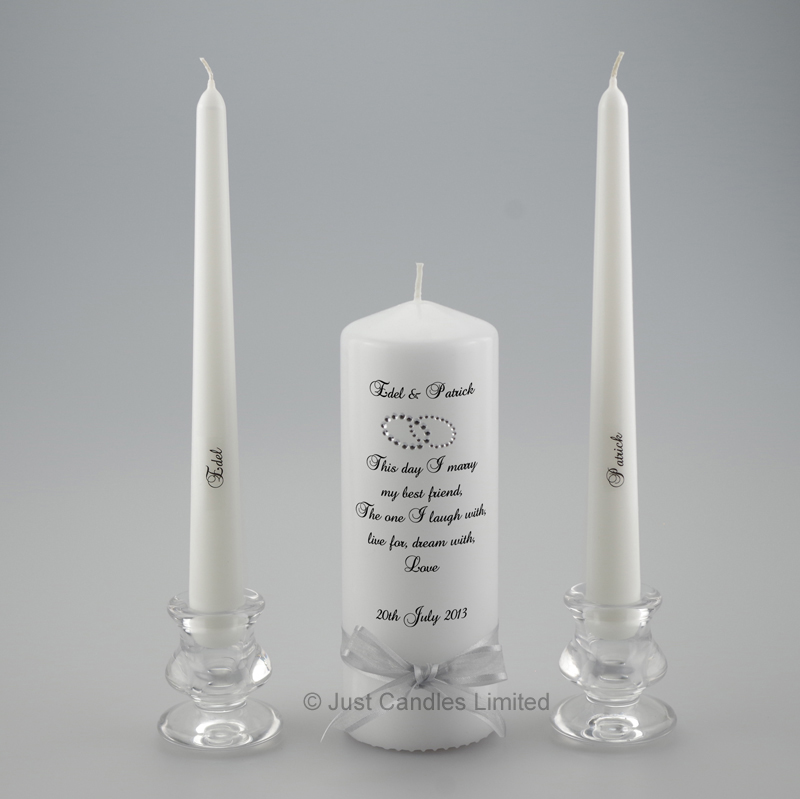 personalised unity wedding candles