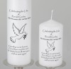 Celebration of life personalised memorial candle Dove - two sizes available